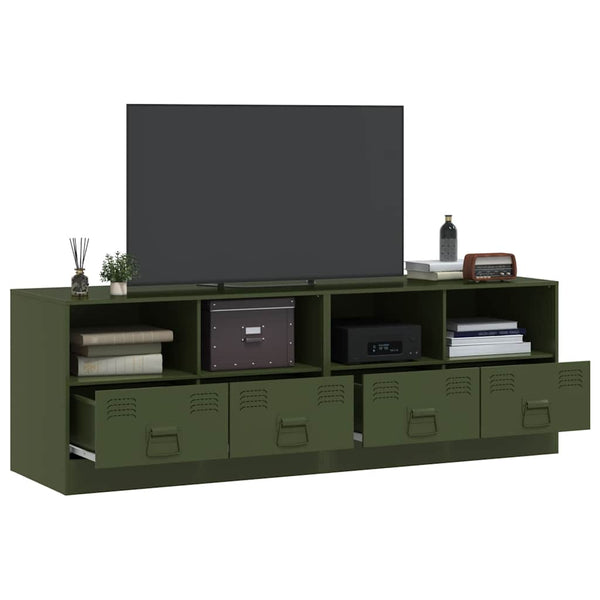 TV-Schränke Olivgrün Stahl 67x39x44cm, 2er-Set