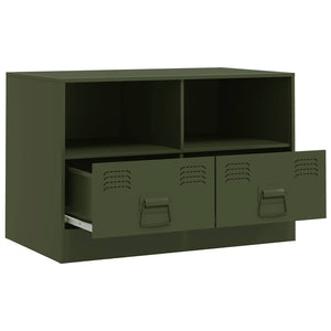 TV-Schränke Olivgrün Stahl 67x39x44cm, 2er-Set