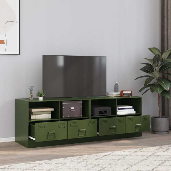 TV-Schränke Olivgrün Stahl 67x39x44cm, 2er-Set