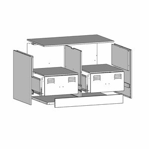 Weißer TV-Schrank aus Stahl 67 cm