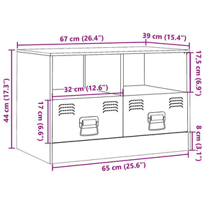 Weißer TV-Schrank aus Stahl 67 cm