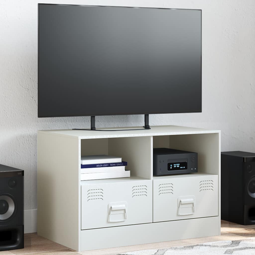 Weißer TV-Schrank aus Stahl 67 cm