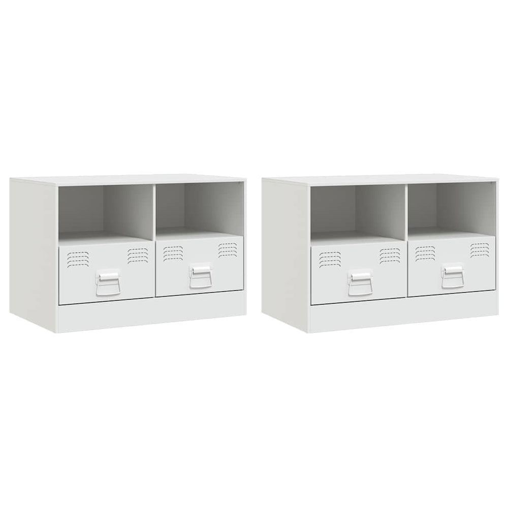 TV-Schränke, 2er-Set, Weiß, 67 cm