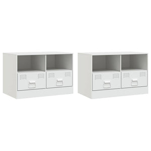 TV-Schränke, 2er-Set, Weiß, 67 cm