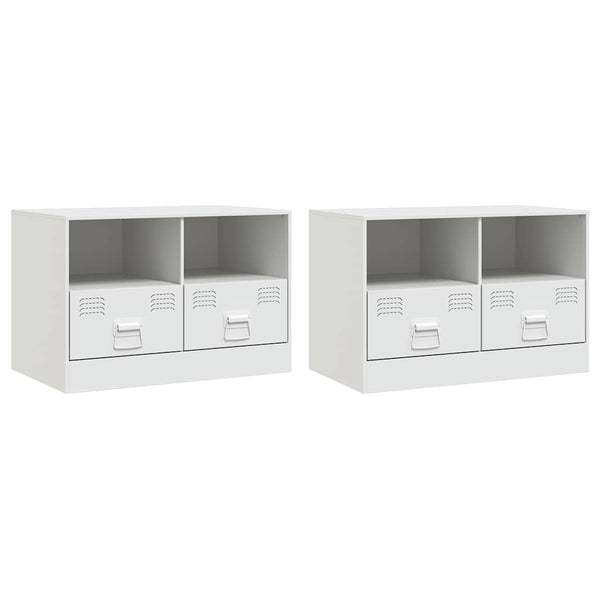 TV-Schränke, 2er-Set, Weiß, 67 cm