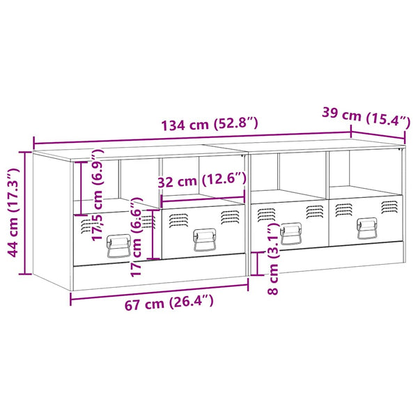 TV-Schränke, 2er-Set, Weiß, 67 cm
