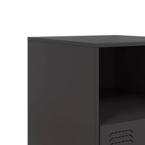 Schwarzer Nachttisch aus Stahl