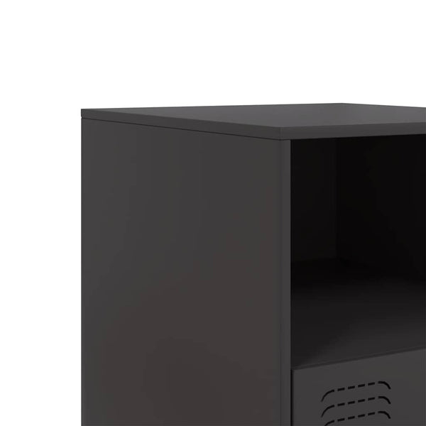 Schwarzer Nachttisch aus Stahl
