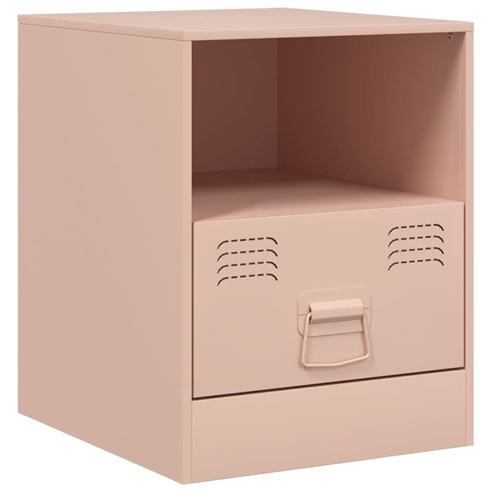 vidaXL Nightstand Pink 34.5x39x44 cm Steel