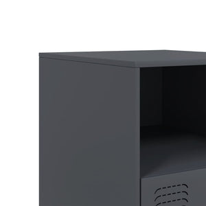 Nachttische Anthrazit Stahl 2er-Set