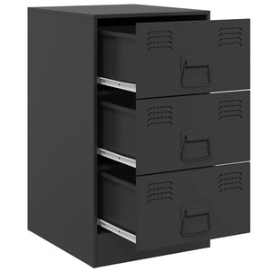 Schwarzer Nachttisch Stahl 34,5x39x62 cm