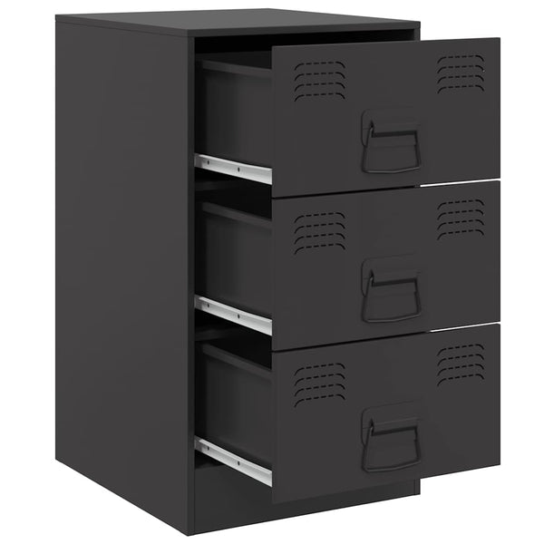 Schwarzer Nachttisch Stahl 34,5x39x62 cm