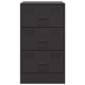 Nachttische Schwarz Stahl, 2er-Set