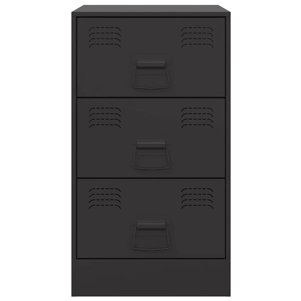 Nachttische Schwarz Stahl, 2er-Set