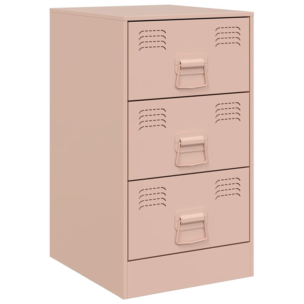 vidaXL Nightstand Pink 34.5x39x62 cm Steel