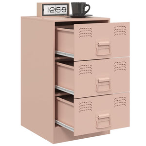 Rosa Nachttisch aus Stahl, 62 cm hoch