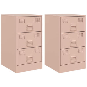 Rosa Nachttische 2er Set Stahl