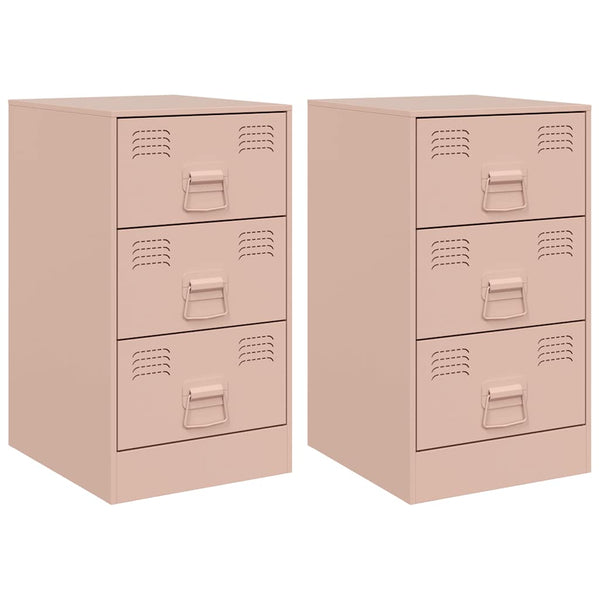 Rosa Nachttische 2er Set Stahl