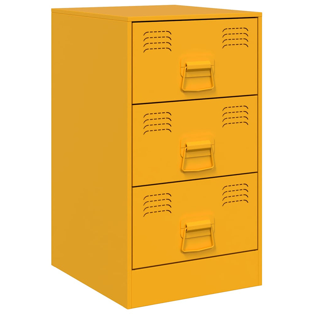 vidaXL Nightstand Mustard Yellow 34.5x39x62 cm Steel