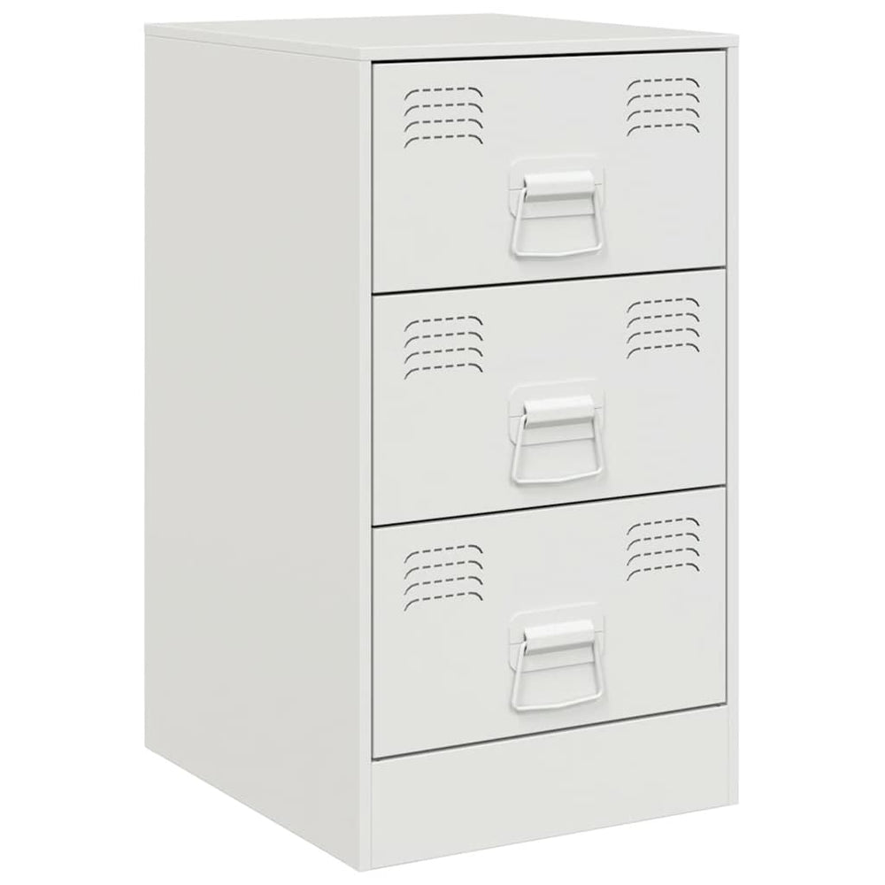 vidaXL Nightstand White 34.5x39x62 cm Steel