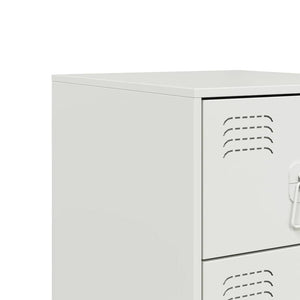 Nachttische 2er Set Weiß Stahl