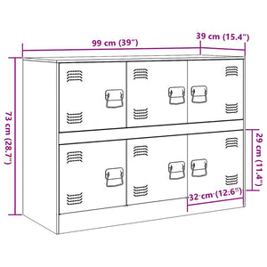 Schwarzes Stahl Sideboard 99 cm