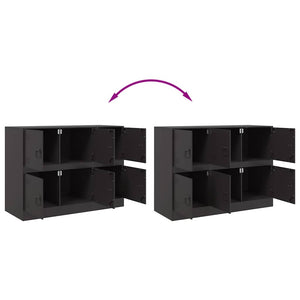 Schwarzes Stahl Sideboard 99 cm