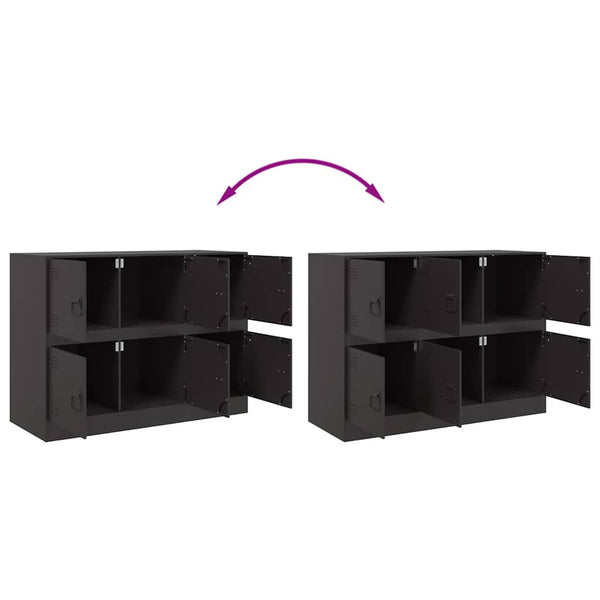Schwarzes Stahl Sideboard 99 cm