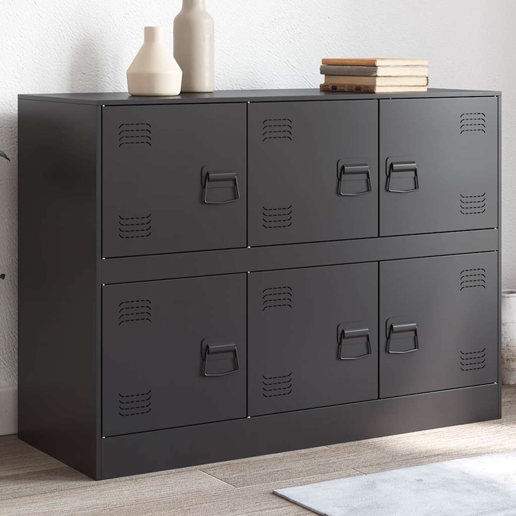 Schwarzes Stahl Sideboard 99 cm