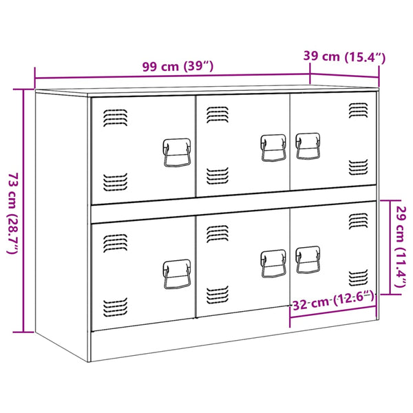 Rosa Sideboard 99x39x73 cm Stahl
