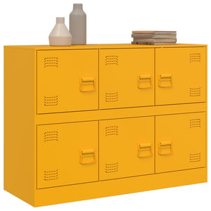Senfgelbes Sideboard aus Stahl, 99 cm