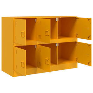 Senfgelbes Sideboard aus Stahl, 99 cm