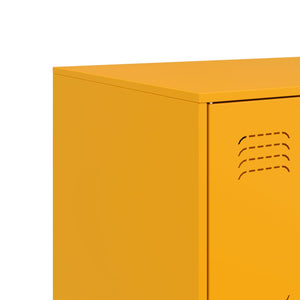 Senfgelbes Sideboard aus Stahl, 99 cm