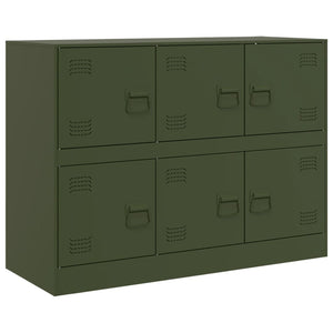 Olivgrünes Stahl-Sideboard 99x39x73 cm