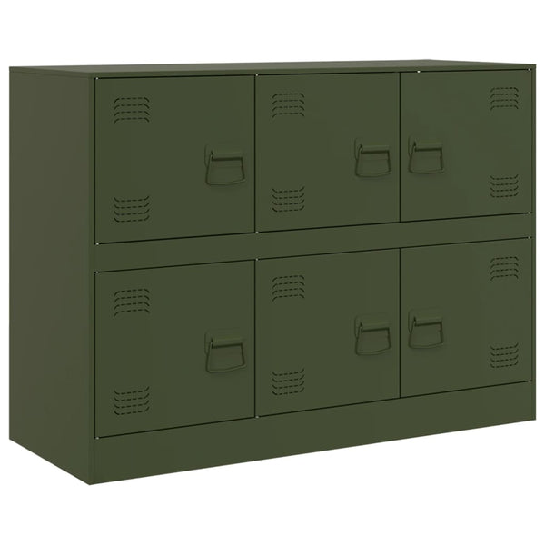 Olivgrünes Stahl-Sideboard 99x39x73 cm