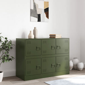 Olivgrünes Stahl-Sideboard 99x39x73 cm