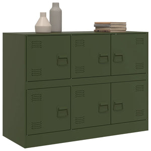 Olivgrünes Stahl-Sideboard 99x39x73 cm
