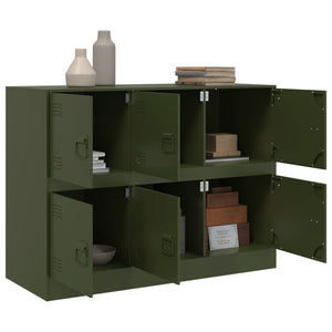 Olivgrünes Stahl-Sideboard 99x39x73 cm