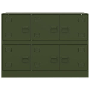 Olivgrünes Stahl-Sideboard 99x39x73 cm