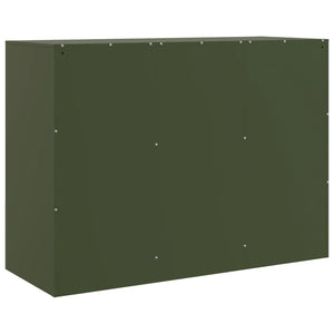 Olivgrünes Stahl-Sideboard 99x39x73 cm