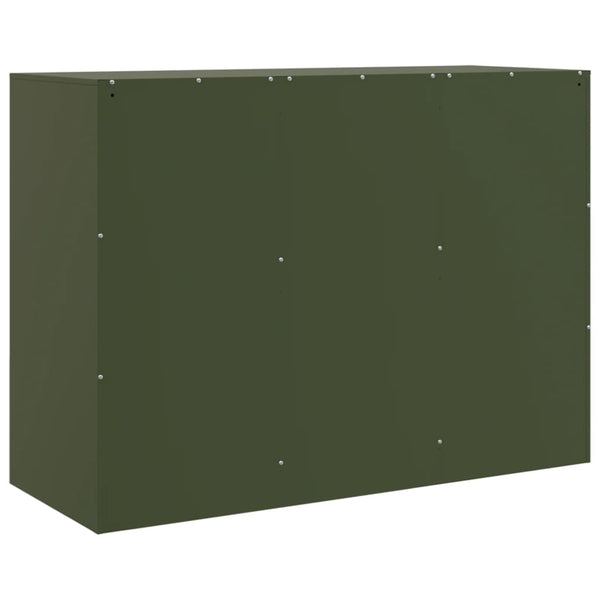 Olivgrünes Stahl-Sideboard 99x39x73 cm