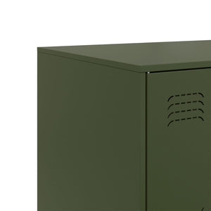 Olivgrünes Stahl-Sideboard 99x39x73 cm