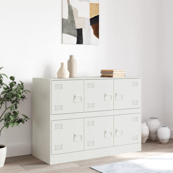 Weißes Sideboard 99x39x73 cm aus Stahl