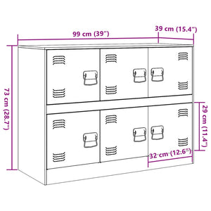 Weißes Sideboard 99x39x73 cm aus Stahl
