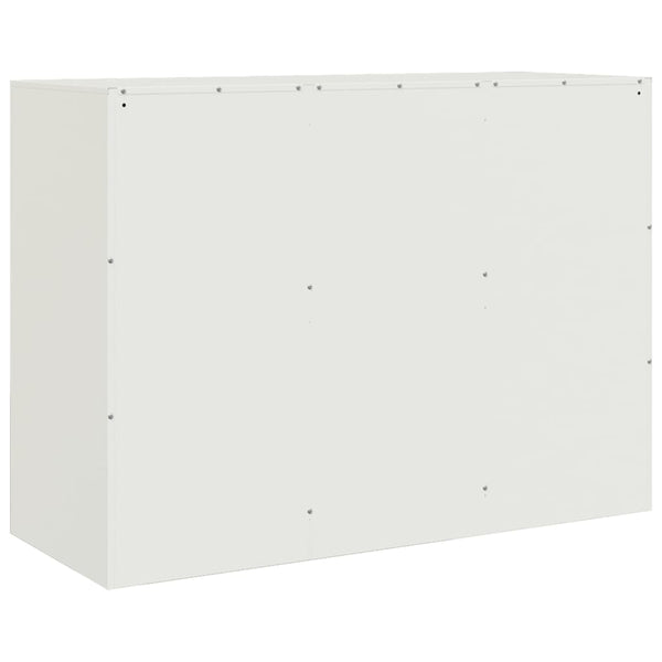 Weißes Sideboard 99x39x73 cm aus Stahl