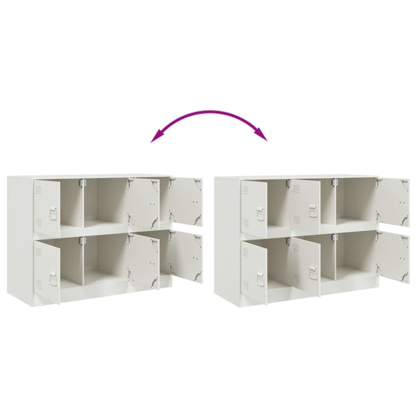 Weißes Sideboard 99x39x73 cm aus Stahl