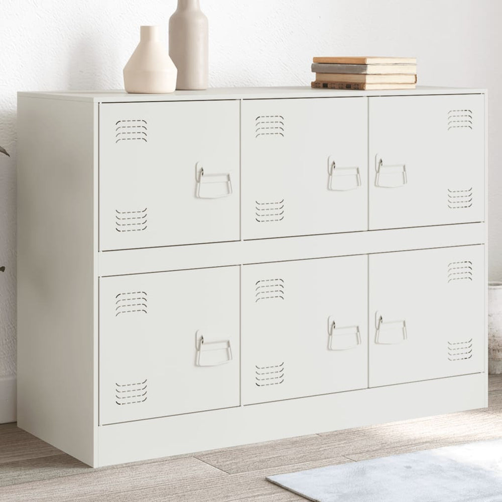 Weißes Sideboard 99x39x73 cm aus Stahl