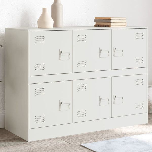 Weißes Sideboard 99x39x73 cm aus Stahl