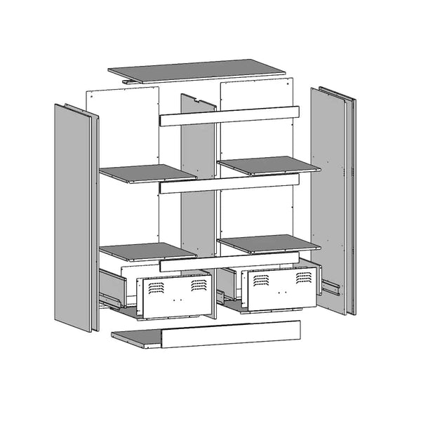 Highboard Olivgrün 67x39x95 cm Stahl