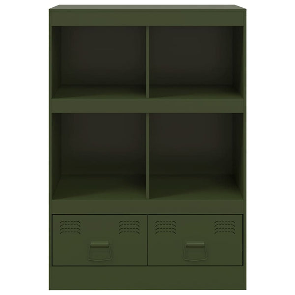 Highboard Olivgrün 67x39x95 cm Stahl